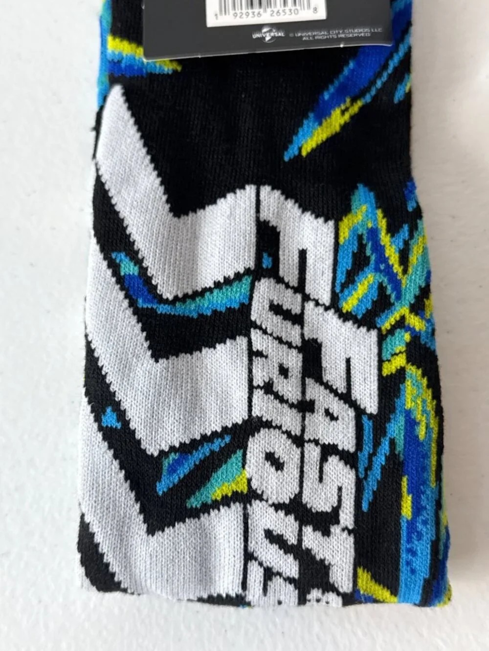 Fast and Furious Mens Crew Socks Black Blue Racing Size 6-13 NWT